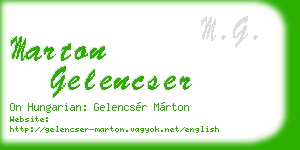 marton gelencser business card